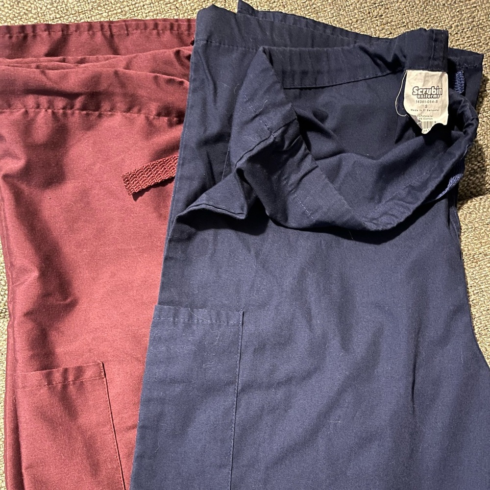 Scrub pants purple and blue